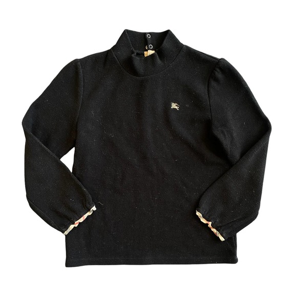 Burberry Other - Authentic Burberry London Girls Black Mock Neck Sweater w/ Nova Check 130